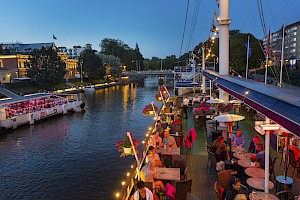 The River Aura in City of Turku is a meeting place for both locals and guests. 