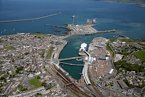 Aerial view of Holyhead Port