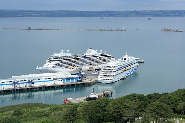 two cruise ships left port at the same time