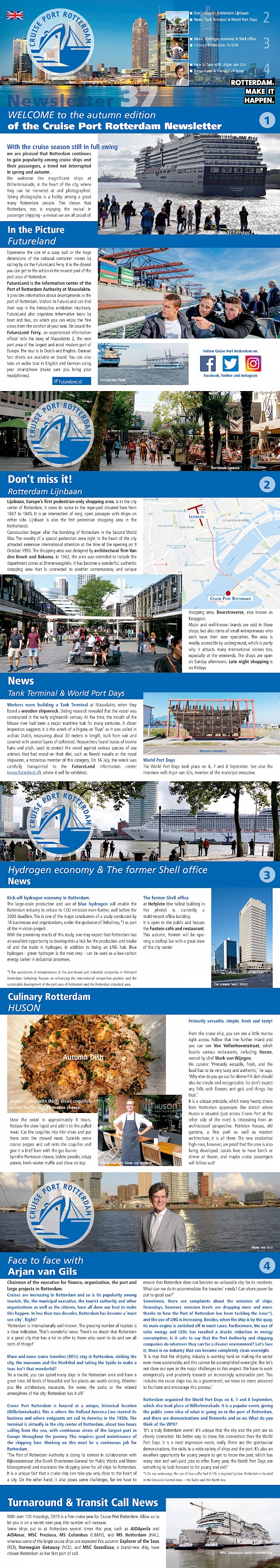 Cruise Port Rotterdam Newsletter Autumn 2019. Welcome!