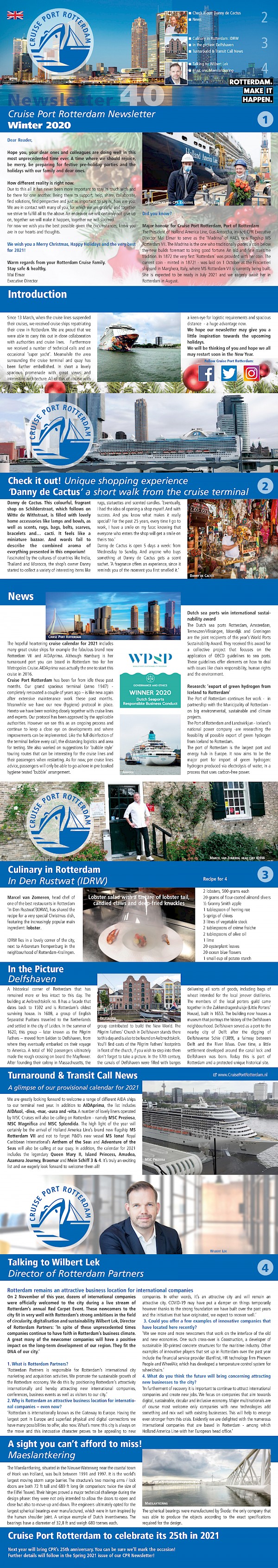 Cruise Port Rotterdam Newsletter Winter 2020