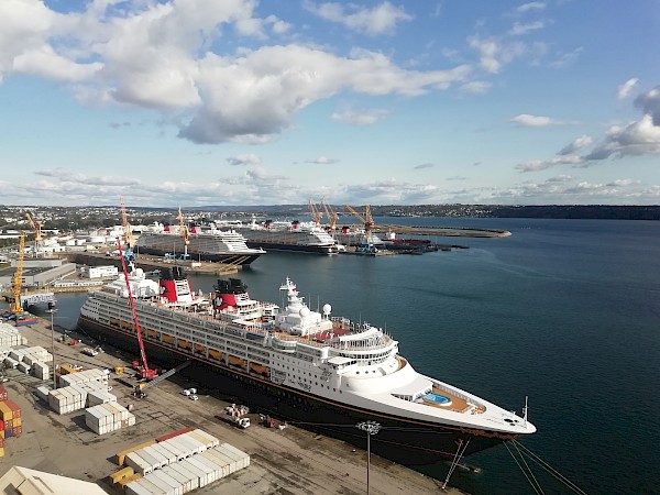 Brest hosts Disney Cruise Line ships undergoing technical maintenance