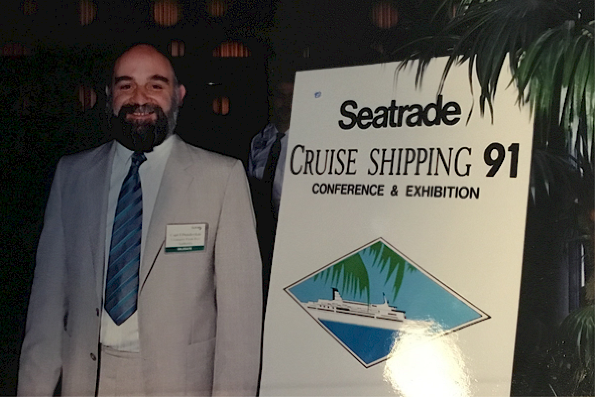 Captain Iain Dunderdale at Seatrade Cruise Shipping 1991, © Captain Iain Dunderdale