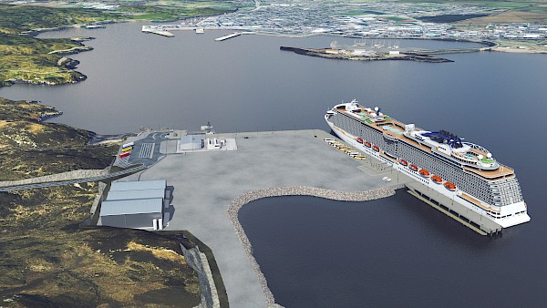 Artist's impression of the Deep Water Terminal (c) Stornoway Port Authority (Image at LateCruiseNews.com - August 2022)